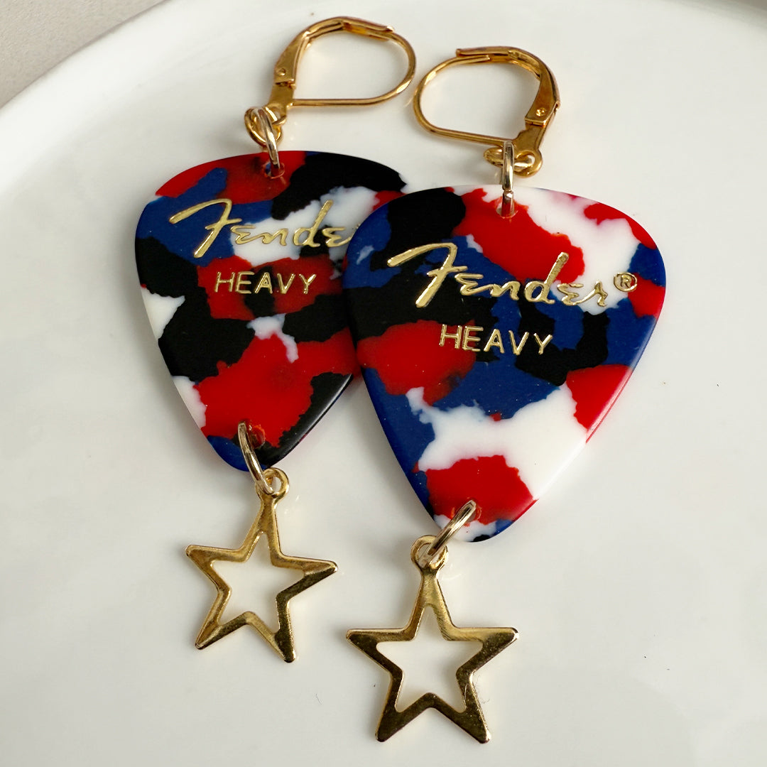 Confetti Rock Star Guitar Pick Earring