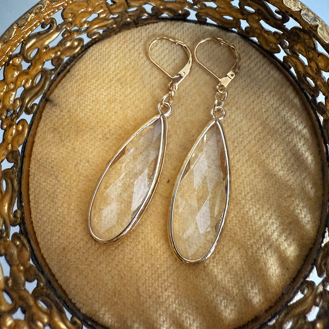 Cut Glass Teardrop earrings