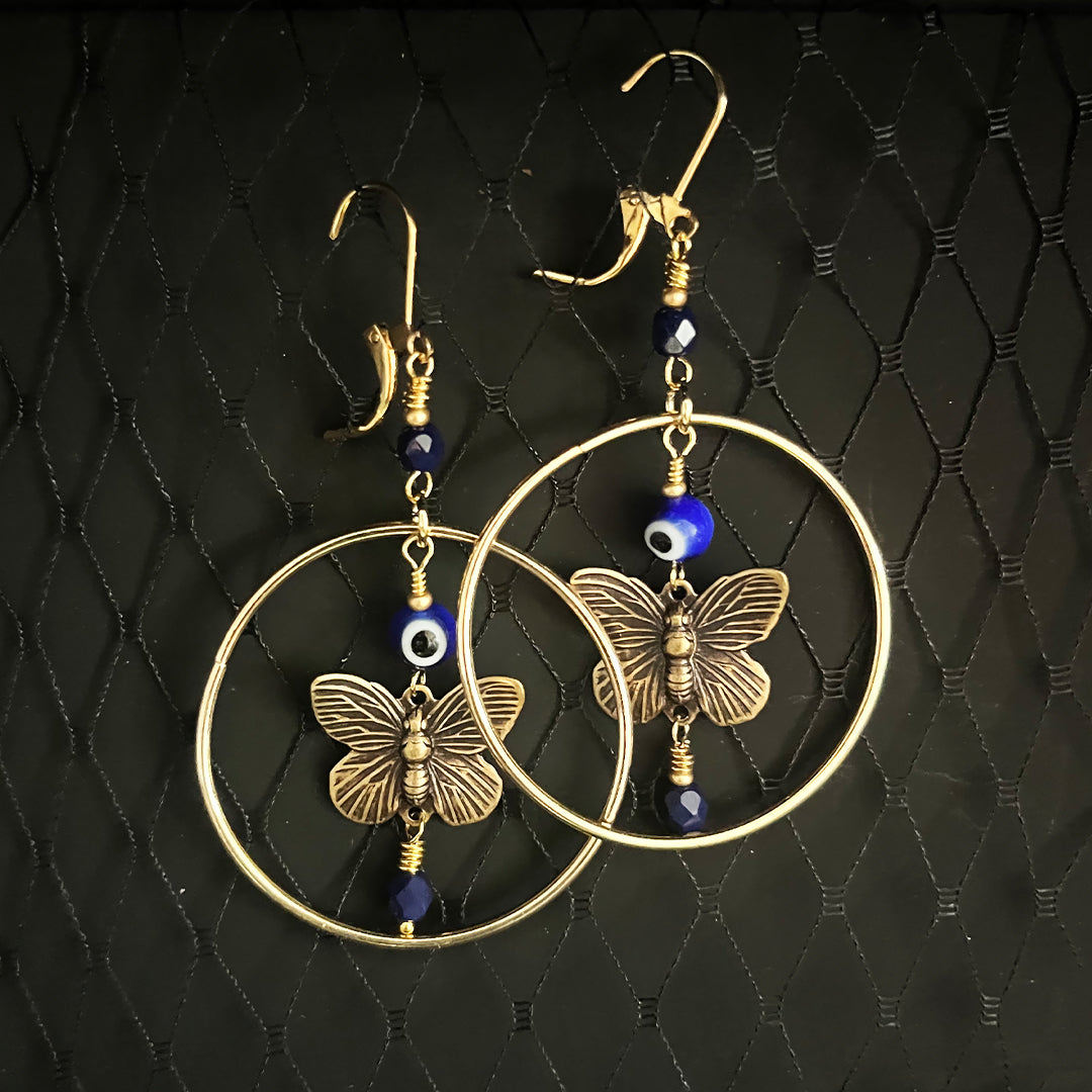 Evil Eye Butterfly Earrings