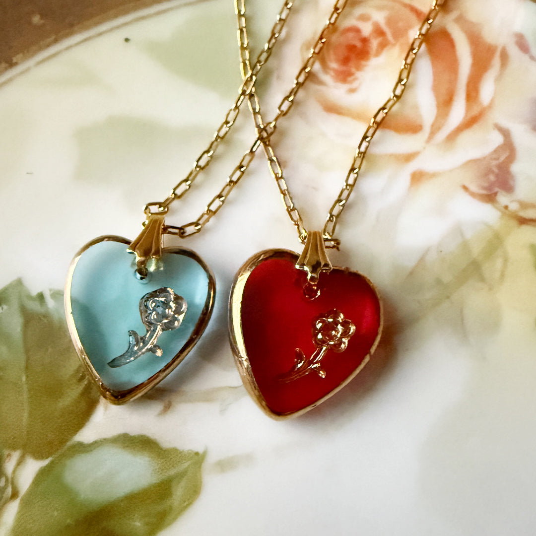 Valentine Rose Heart Necklace