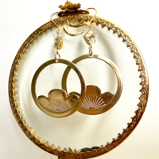 Lotus Hoop Earrings