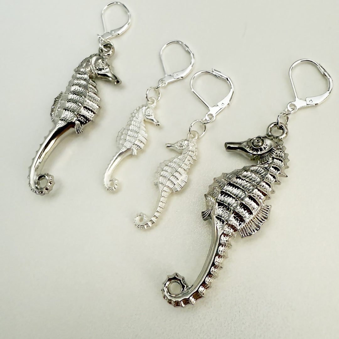 Mini Atomic Seahorse Earrings