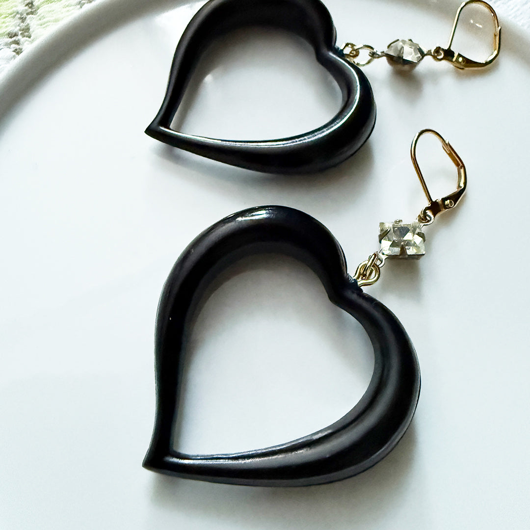 Puff Heart Hoop Earrings