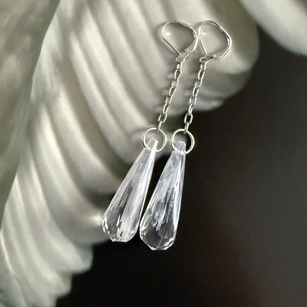 Quartz Teardrop Earrings