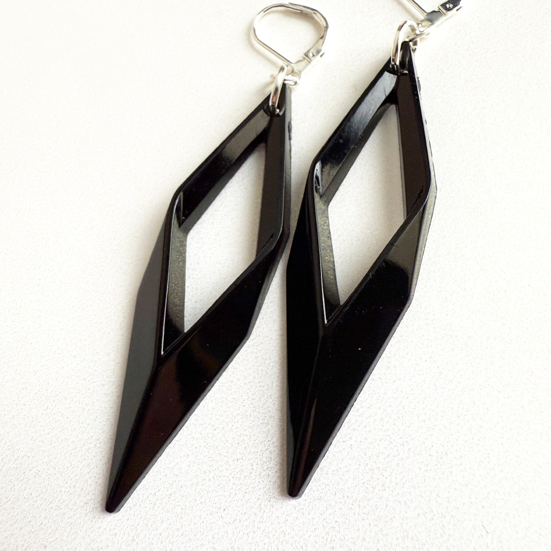 Acrylic Drop Earrings Black