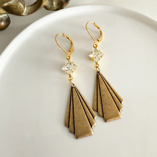 Art Deco Fan Earrings Small