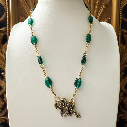 Snake Necklace Green