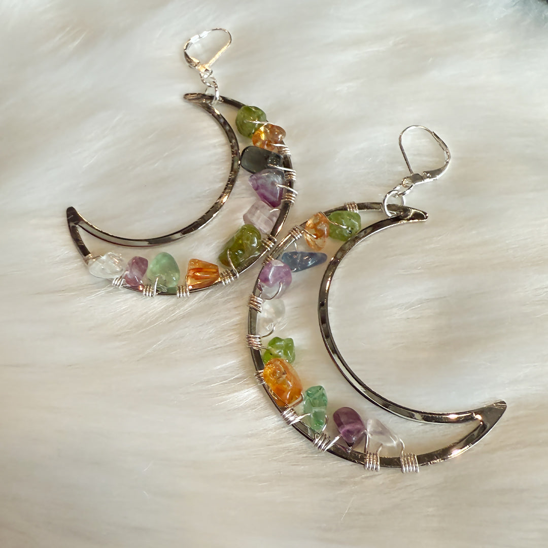 Mixed Stone Crescent Moons