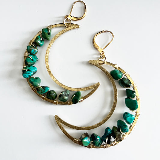 Turquoise Crescent Moons