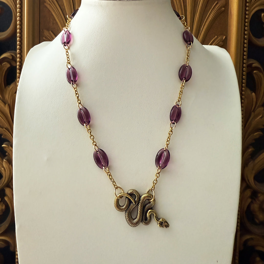 Snake Necklace Purple