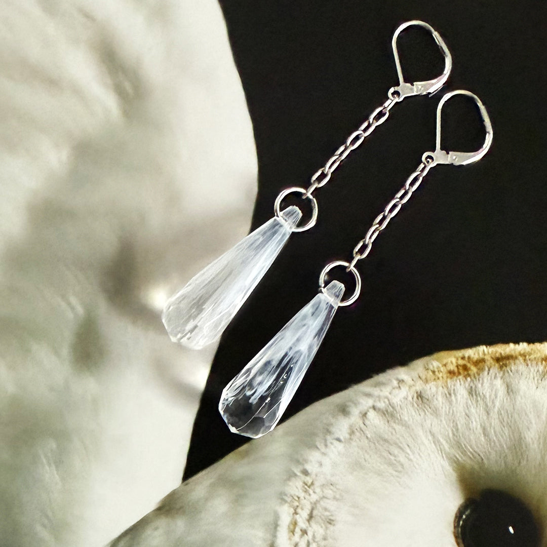 Quartz Teardrop Earrings