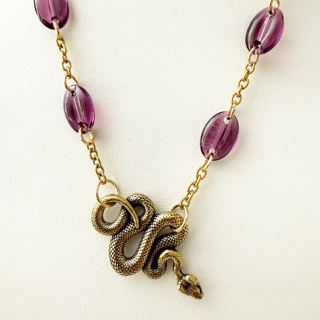 Snake Necklace Purple