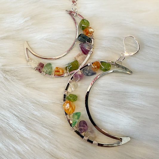 Mixed Stone Crescent Moons