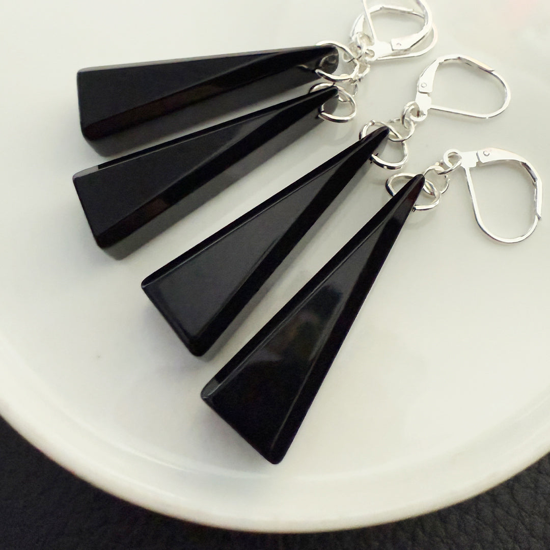 Beveled Triangle Drop Earrings