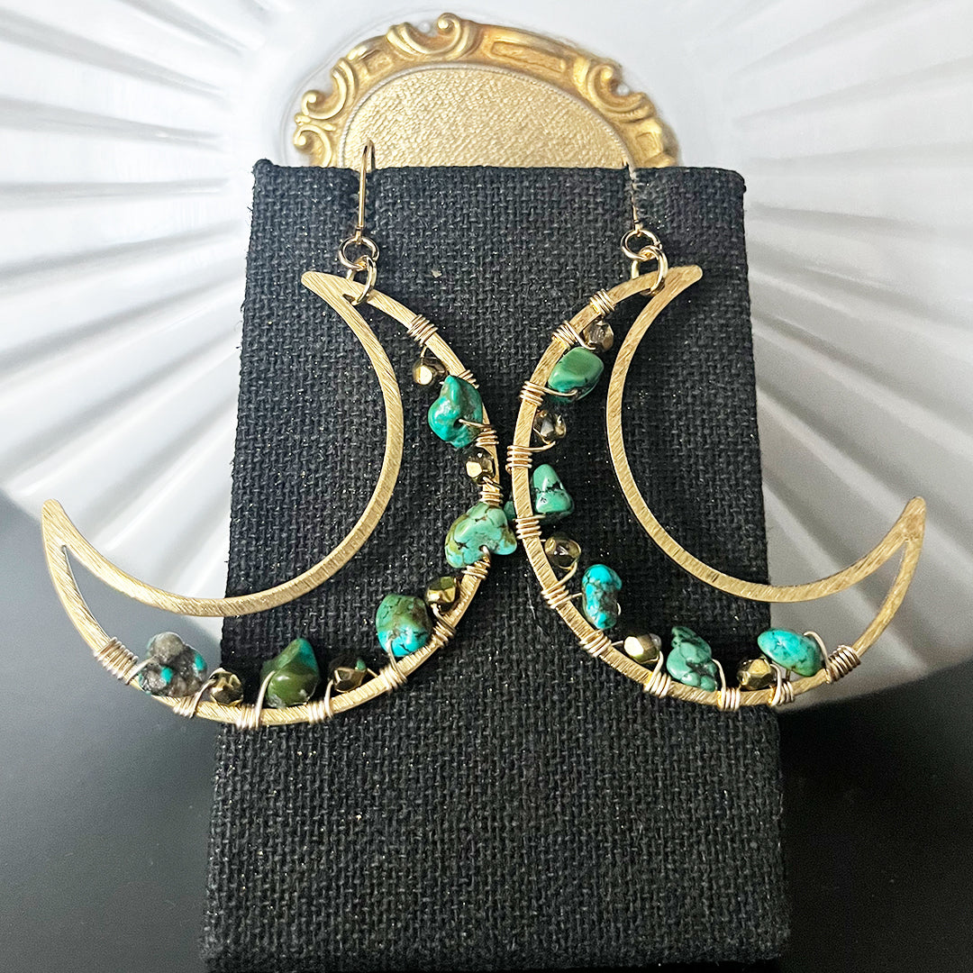 Turquoise Crescent Moons – Designs By Ceci